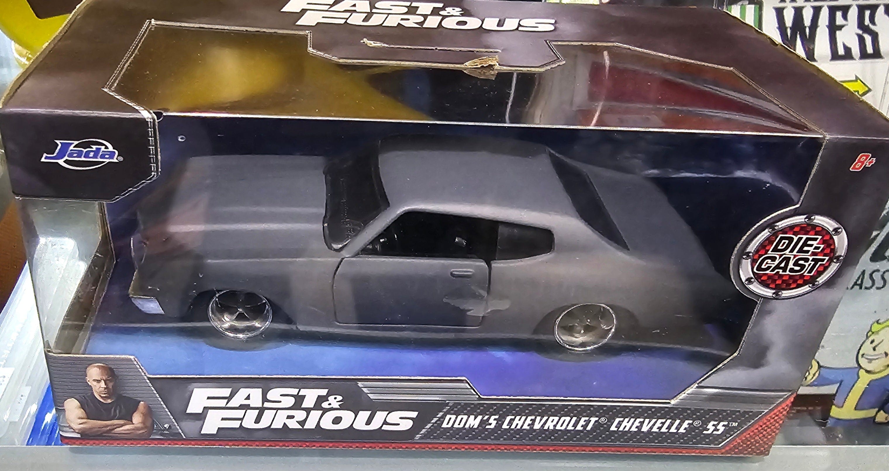 Jada Toys - Chevrolet Dom's Chevelle SS 1970 Fast & Furious - Échelle 1/24 En Métal Gris Mat, Modèle De Collection