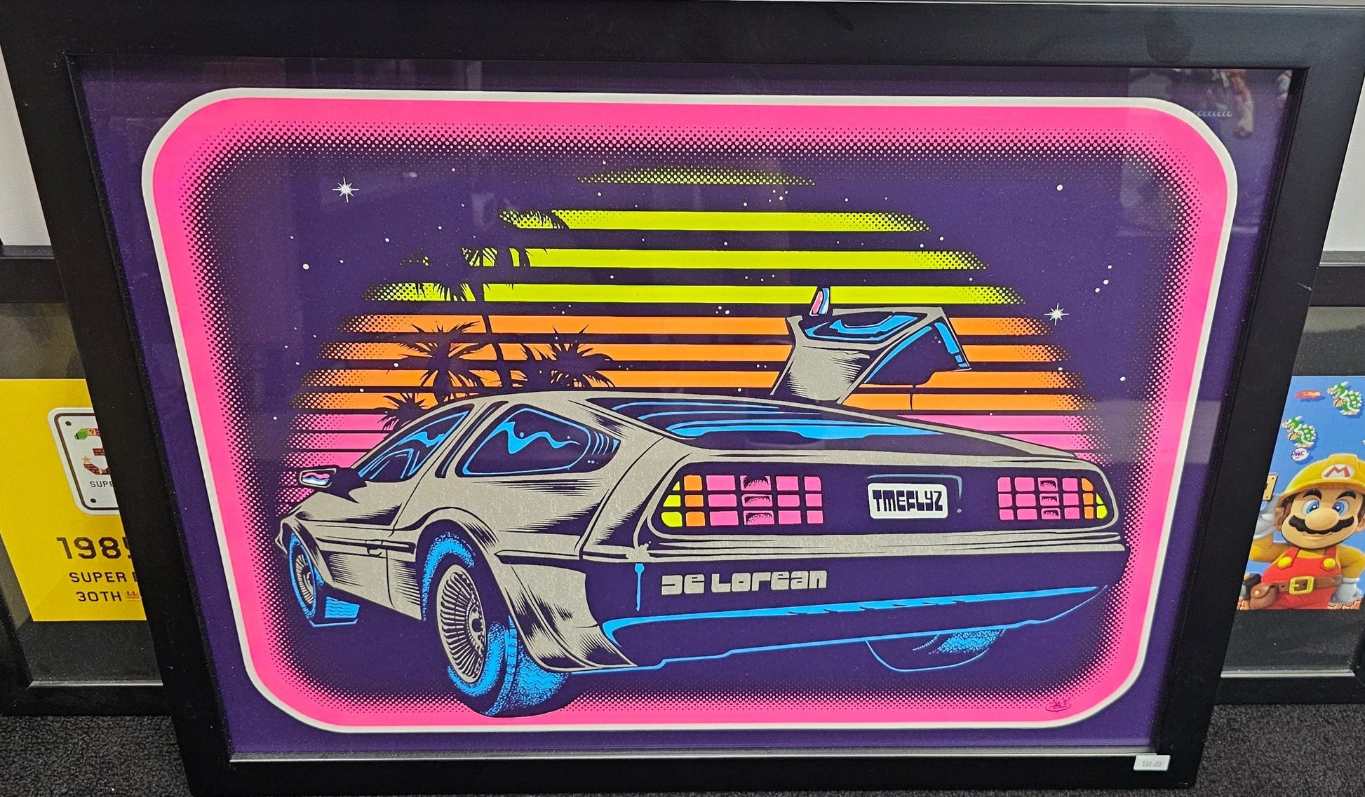 Back to the Future DeLorean Retro Vaporwave Art Print - Vault 82