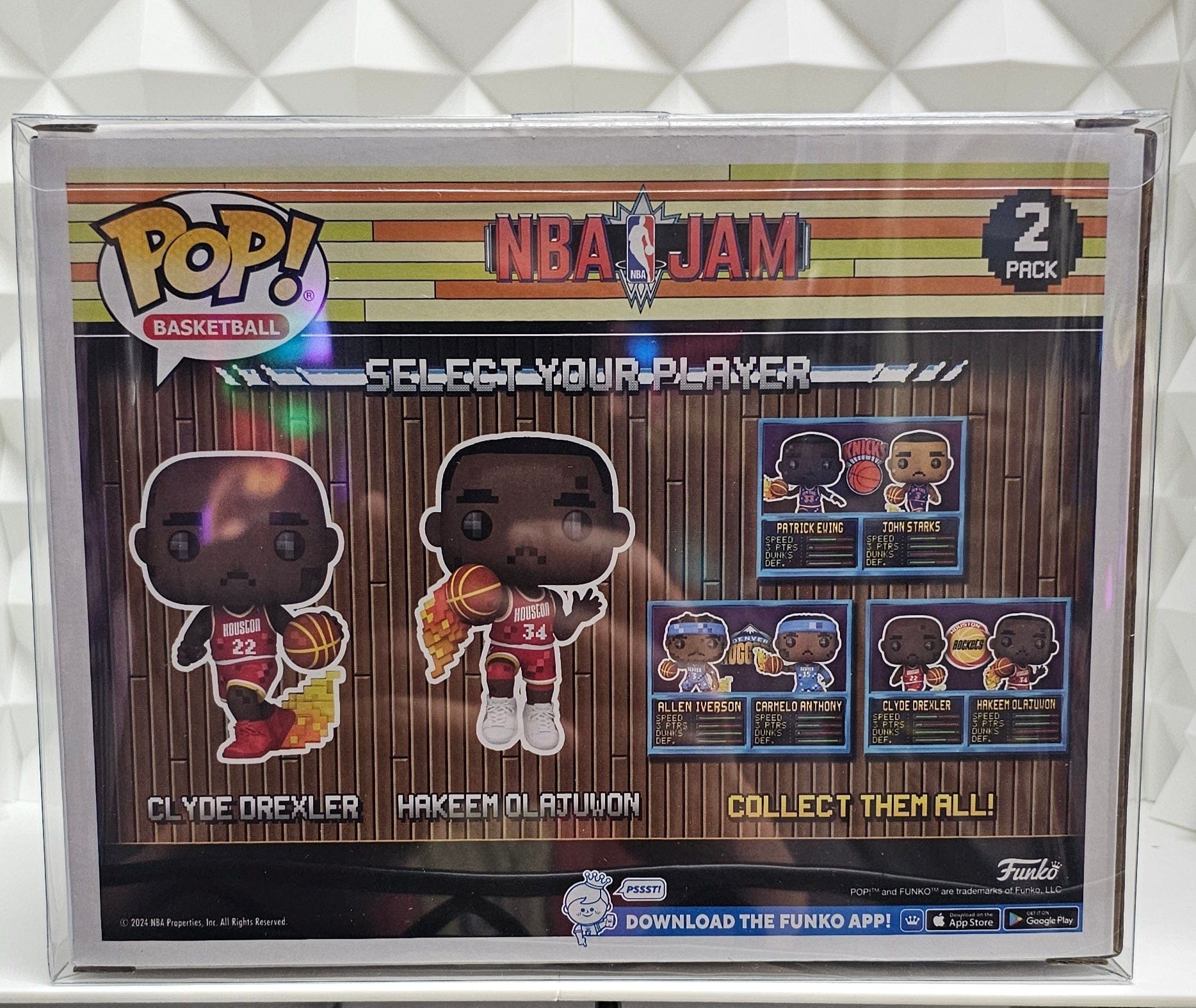 Funko Pop! NBA Jam: Clyde Drexler and Hakeem Olajuwon 2 - Pack Vinyl Figures - Vault 82