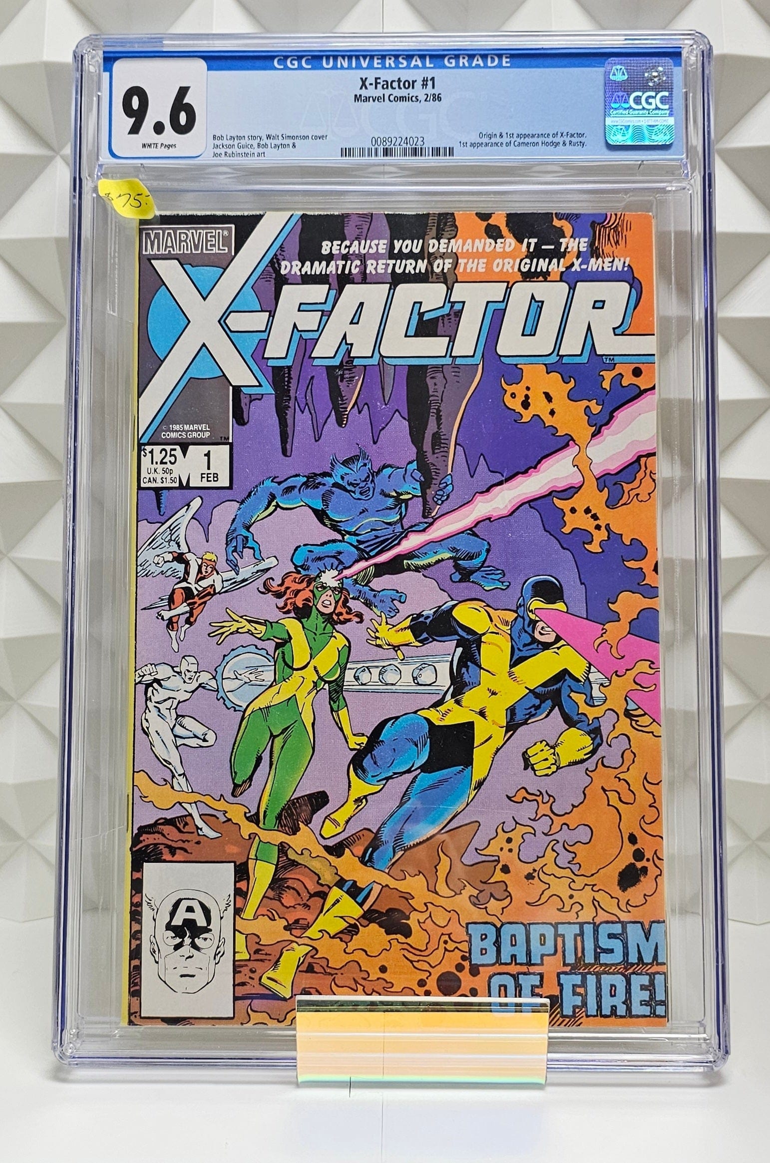 X - Factor 1 Comic Book - CGC Universal Grade 9.6 (February 1986) - Vault 82